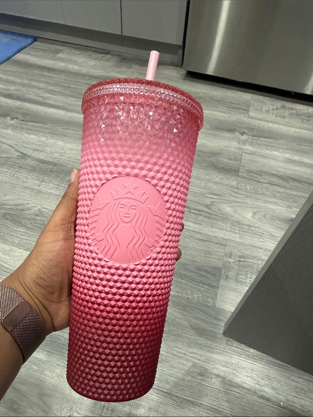 Starbucks Pink Ombre Studded Cold Cup with Straw